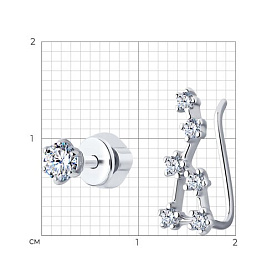 Серьги SOKOLOV - Серебро 925, Фианит (арт. 94025895)