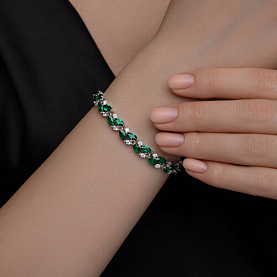 Браслет Diamant - Серебро 925, Синтетический ситалл , Фианит (арт. 94-350-02173-2)