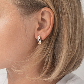 Серьги ЮФ Династия - Золото 585, Фианит (арт. 001862-1102)