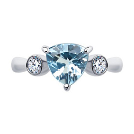 Кольцо SOKOLOV - Серебро 925, Топаз, Фианит (арт. 92011743)