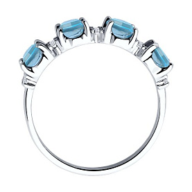 Кольцо SOKOLOV - Серебро 925, Топаз, Фианит (арт. 92014546)