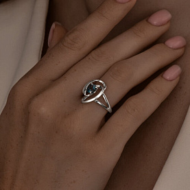 Кольцо SOKOLOV - Серебро 925, Топаз лондон (арт. 92011986)
