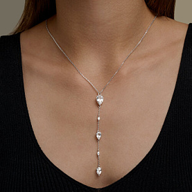 Колье SOKOLOV - Серебро 925, Горный хрусталь, Фианит (арт. 92070121)