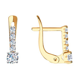 Серьги SOKOLOV - Золото 585, Фианит (арт. 027500)