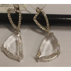 Серьги Фиделис - Серебро 925, Фианит (арт. SET13003E)