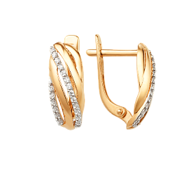 Серьги ЮФ Династия - Золото 585, Фианит (арт. 001912-1102)