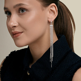 Серьга SOKOLOV - Серебро 925, Фианит (арт. 94170460)