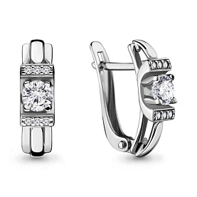 Серьги Аквамарин - Серебро 925, Фианит (арт. 434311.5)