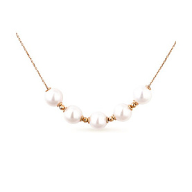 Колье ЮК Гранат - Золото 585, Жемчуг культивированный, Фианит (арт. 71801346)