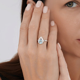 Кольцо SOKOLOV - Серебро 925, Топаз, Фианит (арт. 92014625)