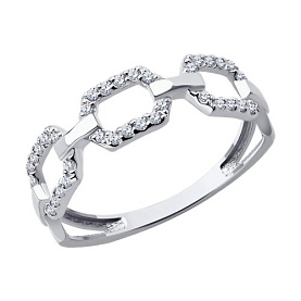 Кольцо SOKOLOV - Золото 585, Фианит (арт. 019492-3)