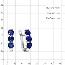 Серьги Аквамарин - Серебро 925, Синтетический сапфир (арт. 47455Н.5)