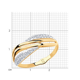 Кольцо SOKOLOV - Золото 375, Фианит (арт. 018124-4)