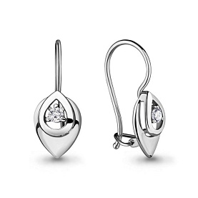 Серьги Аквамарин - Серебро 925, Фианит (арт. 46684А.5)