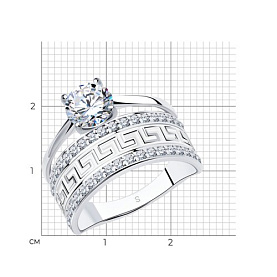 Кольцо SOKOLOV - Серебро 925, Фианит, Эмаль (арт. 94011132)