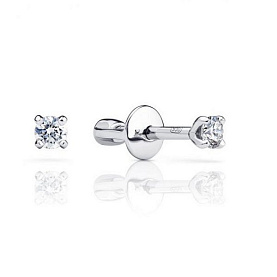 Серьга Platinum Lab. - Платина 950, Бриллиант (арт. ПС-010-01 12)