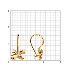 Серьги Diamant - Золото 585, Фианит (арт. 51-120-02132-1)