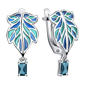 Серьги Talant - Серебро 925, Фианит, Эмаль (арт. 14-79-000Л-17127)