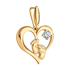 Подвеска SOKOLOV - Золото 585, Фианит (арт. 034831)