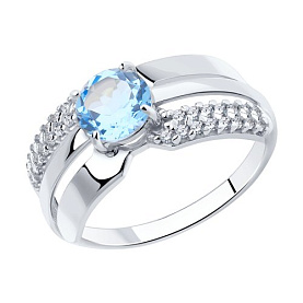 Кольцо Diamant - Серебро 925, Топаз, Фианит (арт. 94-310-00794-1)