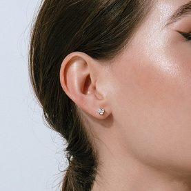 Серьги ЮФ Династия - Золото 375, Фианит (арт. 027492-5102)