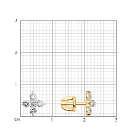 Серьги SOKOLOV - Золото 585, Фианит (арт. 0200938)