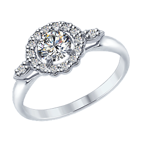 Кольцо SOKOLOV - Серебро 925, Фианит (арт. 94012595)