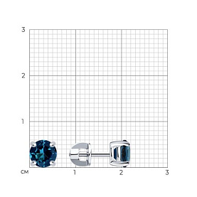 Серьги SOKOLOV - Серебро 925, Топаз лондон (арт. 92020456)