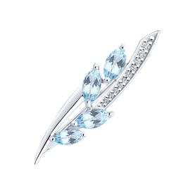 Брошь Diamant - Серебро 925, Топаз, Фианит (арт. 94-340-00668-1)