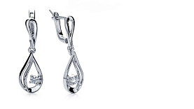 Серьги Platinum Lab. - Платина 950, Бриллиант (арт. ПС-068-01)