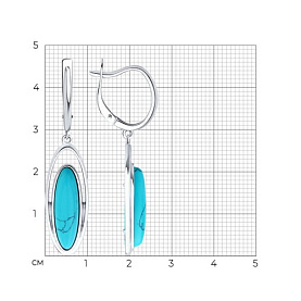 Серьги Diamant - Серебро 925, Бирюза синтетическая , Синтетическая бирюза (арт. 94-321-02375-1)