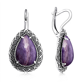 Серьги KRASNOE - Серебро 925, Чароит (арт. 2310465062)