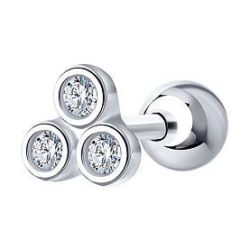 Серьга SOKOLOV - Серебро 925, Фианит (арт. 94170196)