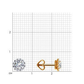 Серьги Diamant - Золото 585, Фианит (арт. 51-122-02211-1)