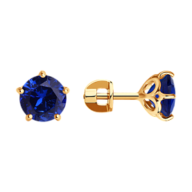 Серьги SOKOLOV - Золото 585, Синтетический сапфир (арт. 725031)