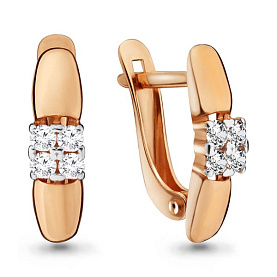 Серьги Аквамарин - Золото 585, Фианит (арт. 46116.1)