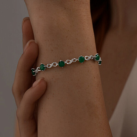 Браслет SOKOLOV - Серебро 925, Агат, Фианит (арт. 92050156)