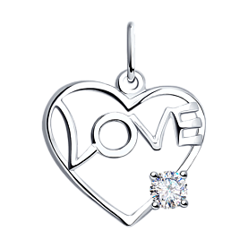 Подвеска SOKOLOV - Серебро 925, Фианит (арт. 94030675)