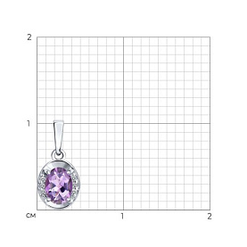 Подвеска SOKOLOV - Серебро 925, Аметист, Фианит (арт. 92030865)