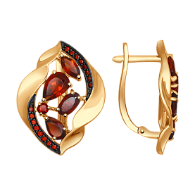 Серьги SOKOLOV - Золото 585, Гранат (арт. 724614)