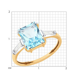 Кольцо Diamant - Золото 585, Топаз, Фианит (арт. 51-310-02433-1)