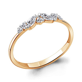 Кольцо Аквамарин - Золото 585, Фианит (арт. 67120.1)