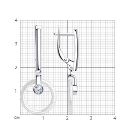 Серьги Diamant - Серебро 925, Керамика, Фианит (арт. 94-121-01276-2)