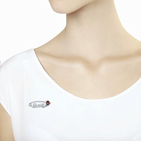 Булавка SOKOLOV - Серебро 925, Гранат (арт. 92040080)