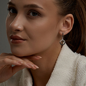 Серьги Diamant - Серебро 925, Фианит, Эмаль (арт. 94-121-00241-2)