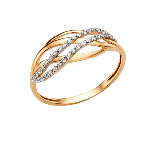 Кольцо ЮФ Династия - Золото 585, Фианит (арт. 001861-1102)