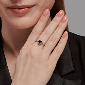 Кольцо SOKOLOV - Серебро 925, Гранат, Фианит (арт. 92014437)