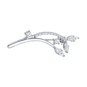 Брошь SOKOLOV - Серебро 925, Фианит (арт. 94040072)