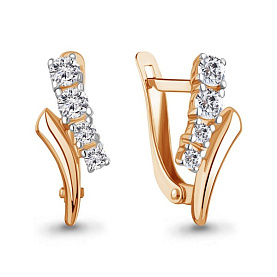 Серьги Аквамарин - Серебро 925, Фианит (арт. 400746А.6)