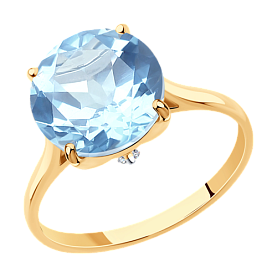 Кольцо SOKOLOV - Золото 585, Топаз, Фианит (арт. 716174)